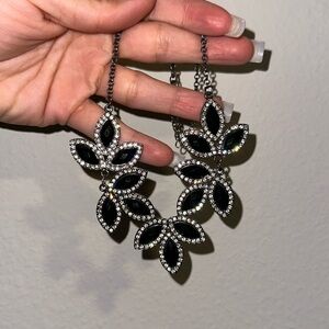 Black necklace with flowers